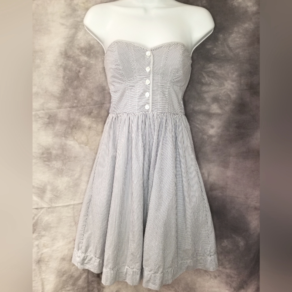 AEO Vintage strapless seersucker dress